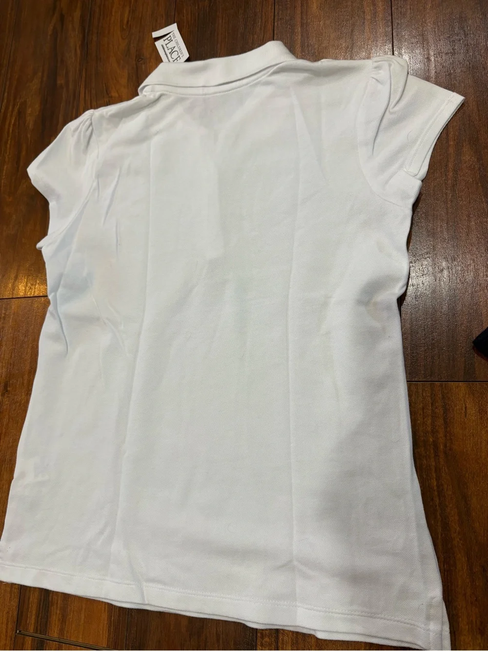 The Children's Place White Girls White Polo Shirt NWT size XL 14 uniform